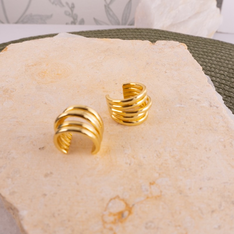 Earcuff gold 5 aros No 934