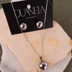 Juego de aretes y collar pepita silver No 918
