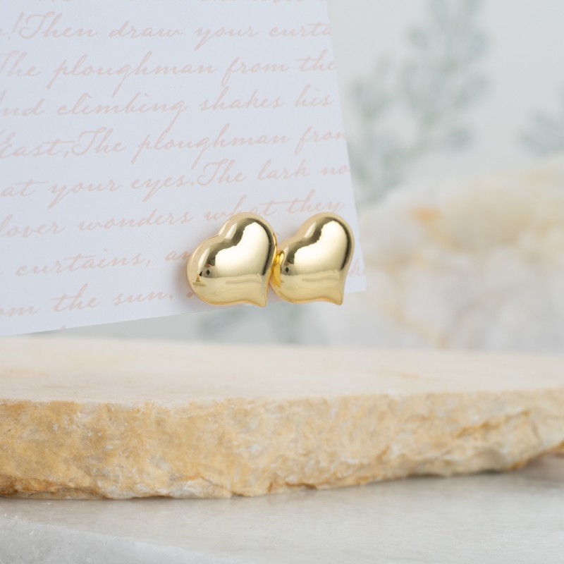 Aretes pequeños corazón gold No 909
