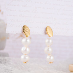 Aretes con perla de río No 1003