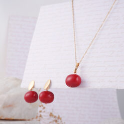 Juego de aretes y collar Cherry No 1054