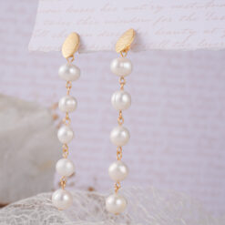 Aretes con perla de río No 1004