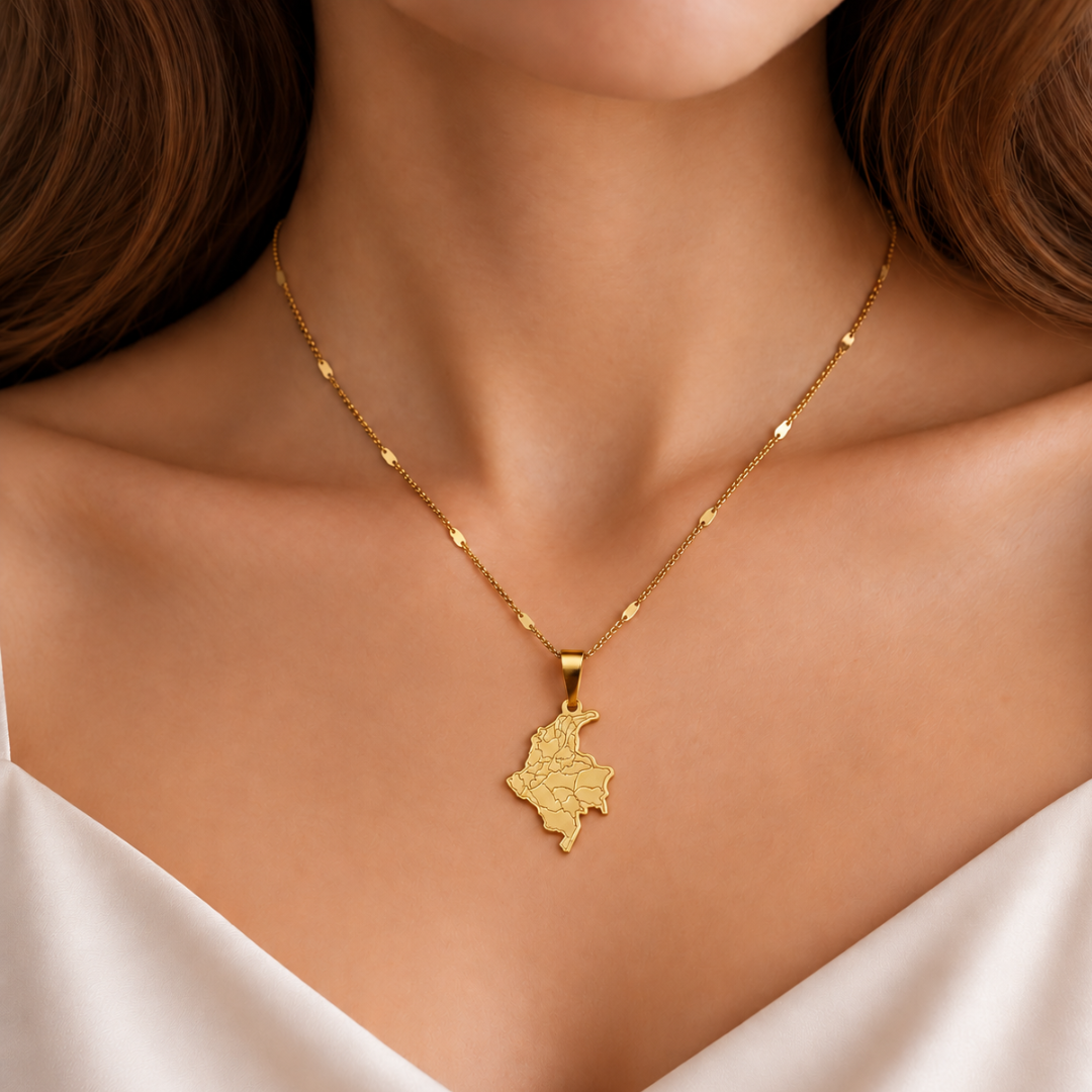 Collar Mapa Colombia pequeño REF 987